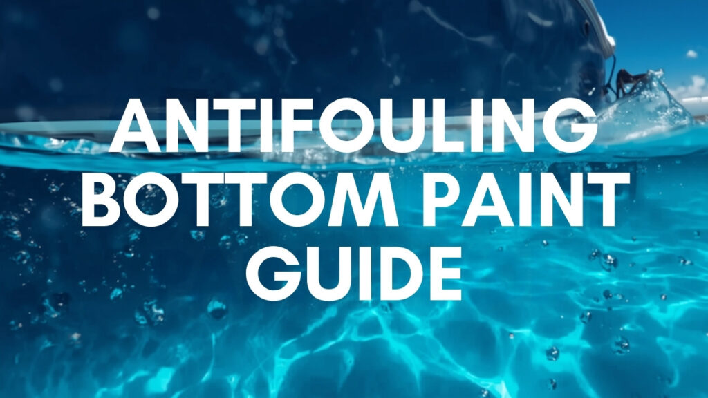 Boat hull with antifouling bottom paint being cleaned at a South Florida marina, illustrating a guide to choosing bottom paint